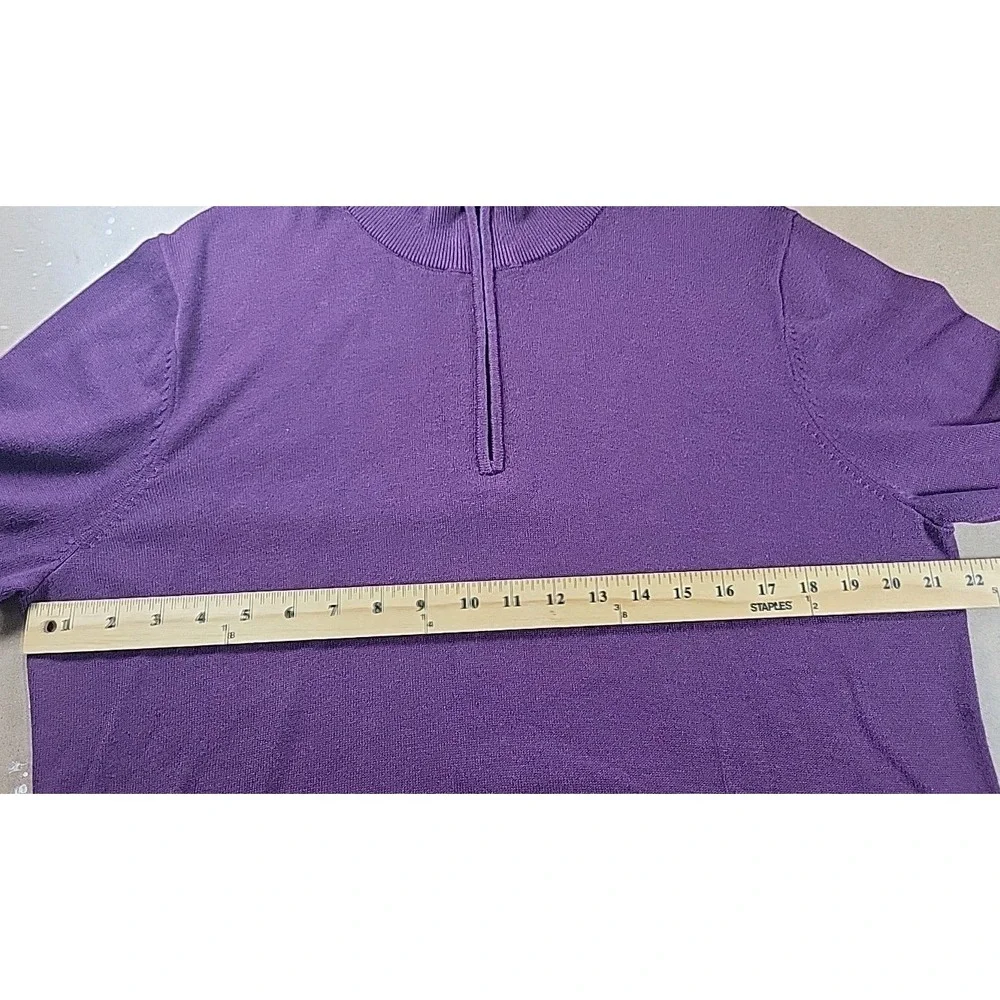 J McLaughlin BURGANDY Ribbed 1/4 Zip Pullover Sweater Men's Size MEDIUM‎